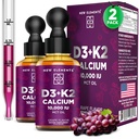 Uued elemendid [2 Pack] Vedel D3-vitamiin K2 tilkab kaltsiumiga täiskasvanutele  Vitamin D3-vitamiin 10 000 RÜ | D3 K2 kaltsiumiga luude tervise ja immuunsuse toetamiseks | Ühine tervise täiendus | Mitte-GMO | Vegan