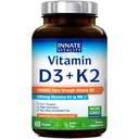 Kaasasündinud vitaalsus Vitamiin D3 K2 täiendus, kõrge potents D3 10000 RÜ ja vitamiin K2 (MK-7) 200 mcg, toetab luu, hammaste, südame ja immuunsüsteemi tervist, mitte-GMO, gluteenivaba, 60 Softgels