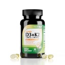 HealthA2Z® D3-vitamiin (5000 IU) + K2 (MK-7), mis on valmistatud neitsi kookosõlist (looduslik MCT) - 90 Softgels (pakk 1) - aitab kaltsiumi imendumist luude, hammaste, meeleolu ja immuunsüsteemi tervisele