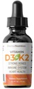 Taimne toitumine Orgaaniline Vitamiin D3 K2 tilgad - 5000 IU D3 + 63mcg MK7 K2 - 270 Servings, Vegan, Vedelik Toidulisandi Superior kohaletoimetamine - Luu, süda, immuun- ja meeleolu tugi - piparmündi maitse