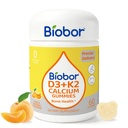 Biobor Vitamiin D3 K2 Kummid kaltsiumiga, 2000 IU D3 & 200 mcg K2(MK-7) & 200 mg Kaltsium, suhkrulisandita, toetab tervislikke luid & immuunsüsteemi Tervis, Gluteenivaba, GMO-vaba, kollane virsik, 60 Count