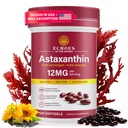 Astaksantiin 12mg - looduslik astaksantiin Haematococcus Pluvialis'est, kolmekordne tugevus antioksüdandi lisand silma, naha, liigeste ja immuunsuse toetamiseks (120 loend (1. pakk))