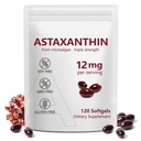 Astaksantiin 12mg, 120 Softgels, 4 kuu pakkumine, Premium Astaksanthin Antioksüdandi toidulisandid antioksüdandi aktiivsusega, toetab silma, immuunsust, liigest, naha tervist, sisemist ringlust