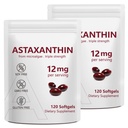 2 Pakend Astaksantiin 12 mg , Premium Astaksantiin Antioksüdandi lisandid koos antioksüdandi toimega , toetab silma , immuunsust , naha tervist , siseringlust
