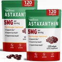 2Pack Astaxanthin Supplements 12mg - Premium Astaksanthin silma, aju, naha ja immuunsuse toetamiseks, mikrovetikate allikas, 240 Softgels
