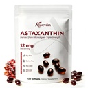 Astaksantiini täiendus 12mg Softgels, looduslik astaksantiin mikrovetikatest koos MCT-õliga imendumiseks, võimas antioksüdantide toetus naha silmade südame tervisele, mitte-GMO gluteenivaba, 120 Softgels