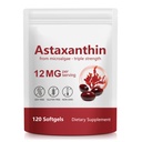 Astaksantiin Toidulisandid 12mg, Premium Astaksantiin Antioksüdandi Toidulisandid, Tugisilm, Aju, Liigesed, Naha Tervis, 4 Kuu Tarne, 120 Softgels, Lihtne Neelata, Mitte-GMO