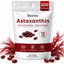 ROVINA Astaksantiini 12 mg Softgels, Antioksüdant täiendada toetab silma, nahka, immuunsüsteemi, liigest, siseringlust, mitte-GMO ja gluteeni vaba - 200 Softgels
