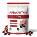 Premium astaksantiin 12mg, looduslik antioksüdantide lisand,värsked mikrovetikad Allikas, GMO-välised ja gluteenivabad, 12mg -120 Softgels, 4 kuu pakkumine