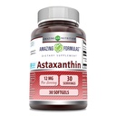 Amazing Formulas Astaxanthin Supplement | 12 Mg per Serving | 30 Softgels | Non-GMO | Gluteenivaba | Valmistatud USAs