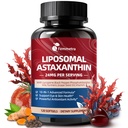Liposomaalsed astaksantiini täiendused 24mg koos silma, naha ja immuunsüsteemi tervise lükopeeniga, 10-in-1 Max tugevuse astaksantiini antioksüdandi lisand, värske mikrovetikate allikas, mitte-GMO, 120 softgels