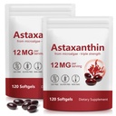 Liefiet Astaxanthin 12mg 120 Softgels, 2Pack Premium Astaksanthin Antioksüdant Toidulisandid, toetab silma, nahka, liigeste tervist, lihtne neelata, 4 kuu pakkumine