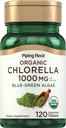 Piping Rock Chlorella | 1000mg | 120 Tablett | Blue-Green vetikad | Broken Cell Wall Organic | Non-GMO, Gluteenivaba täiendus