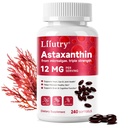 Astaksantiin 12mg | 240 Softgels | Premium Astaksantiin Antioksüdant Toidulisandid Antioksüdant | Astaksantiin alates Haemotococcus Pluvialis vetikad | Toetab silma, nahka, immuunsüsteemi Tervis