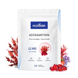 Astaksantiin 12 mg toidulisandeid, 120 Softgel, Max Tugevus Astaksantiini Antioksüdandid Toidulisandid Vormi värsked mikrovetikad, 4 kuu pakkumine, toetab silma, nahka, liigest, aju, südant ja immuunsüsteemi Tervis, 1 kott