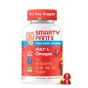 SmartyPants Kids Zero Sugar Multivitamiin Gummies: Omega-3, vitamiinid D, C, A, taimepõhine, gluteenivaba, maasika banaan Maitse, 60 Count (30 päeva pakkumine)