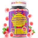 Nextdia Multivitamiini Täidetud Gummies Teen Boys Girls 12-17, 18, 19, Kids 10+ Multivitamiini Omega 3, Kaltsium + Magneesium + Tsink, Multi-Minerals for noorukite 10-19S Aju, Luu, Energia, Immuun
