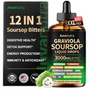 (4 Fl Oz) Soursop Bitters Vedelik tilgad 12: 1 koos Sea Moss, Moringa, Kurkum, Echinacea & Ashwagandha ekstrakt - Taimne toonik seedetrakti heaolu ja immuunsüsteemi tugi