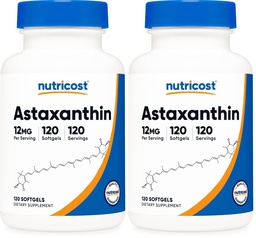 Nutrikostastaksantiin 12mg, GMO-vaba ja gluteenivaba, 120 Softgels (4 kuu pakkumine) (2. pakk)