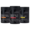 Spordiuuringud Antarktika krillõli Omega 3 1000 mg (koos fosfolipiidide, koliini ja astaksantiiniga), kurkum C3 kompleks (koos bioperiini musta pipar & kookosõliga)