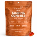 Savanna Nahaparkimiskummid, vitamiin C & E, astaksantiin, beeta-karoteen, naha kiirgus ja hüdratsioon loodusliku väljanägemise kuma, pronksimine, GMO-vaba, vegan ja suhkruvaba - 60 loend (1)