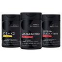 Sport Research® Antioksüdant Support Pack w / astaksantiini 12mg, Vitamiin D3 5000iu + K2 100mcg, ja Lutein 20mg + Zeaksantiini 4mg toidulisandeid - Vegan Certified · Non-GMO · Gluten & Soy Free