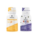 Bee and You Propolis Shot and Kids Shot Bundle, Natural Propolis Shot Supplement, Antioksüdandid, Vitamiin C, VIT D3, tsink, oranž mahl, toores mesi 2 * 12 pudelit