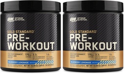 Optimum Nutrition Gold Standard Pre-Workout, D-vitamiin immuunsuse toetamiseks, kreatiini, beeta-alaniini ja kofeiiniga energia jaoks, Keto sõbralik, mustikalimonaadi, 30 serveerimist, (pakk 2)