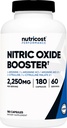 Nutrikost lämmastikoksiidi võimendaja 2250mg, 180 kapslit - 750mg karbi kohta, 60 serveerimist - Gluteenivaba ja mitte-GMO
