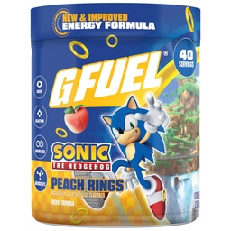 G Fuel Sonic 2.0 energiajoogipulber, Pre Workout Kofeiinisegu hasartmängudeks, Sugar Free Focus Amino, Vitamiin + Antioksüdandid, 9,8oz (Peach Ring Candy, 40 Servings)