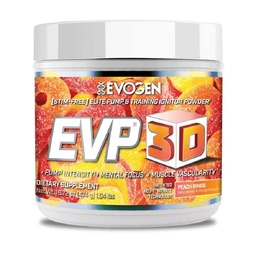 Evogen EVP-3D | Extreme Pre-Workout Pump Ignitor, Arginine Nitrate, tsitrulliin, Beeta-Alanine, Lions Mane | Peach Rings | 40 Servings