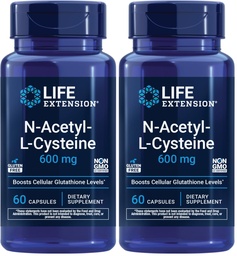 Eluea pikendamine N-atsetüül-L-tsüsteiin (NAC), immuun, respiratoorne, maksa tervis, NAC 600 mg, potentne antioksüdant tugi, vabad radikaalid, kerge imenduda, 60 kapslit,(2. pakendis)