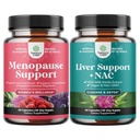 Bundle of Complete Taimse Menopause Supplement for Night Sweats Hot Flashes & Mood Swings and Maks Support NAC Supplement koos piimaohakas Maksa Puhastamiseks Detox & Remont - N atsetüültsüsteiin
