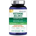Granioonid Histamiini Tasakaalu Kompleks - Quercetin Bromelain, NAC ja C-vitamiin - D-Hist Hooajaline Histamiini Blocker & Immune Support Supplement täiskasvanutele ja lastele - 60 Vegan Kapslit