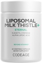 Kodee Liposomal Milk Thistle+ Supplement - Silymarin alates Silybum Marianum, NAC, Artichoke Leaf, Dandelion Juur, Alfa Lipoic Acid, BioPerine, Liposomal Delivery - Non-GMO - 60 kapslit