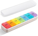 Zannaki Grain Fiber XL Weekly Pill Organizer 7 Day, Pop Open Large Travel Daily Pill Box, Niiskuse Proof Week Pill Holder Container, Artriit Sõbralik meditsiin juhul Vitamiin Ravimid Supplement