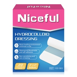 20 Count Hydrocolloid Bandages 2" x 2, Haava Kleitmine Väike hüdrokolloidgeel Bandages haavad, Haava Healing Bed Sore Bandage