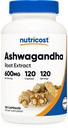 Nutricost Ashwagandha Taimne Täiendus 600mg, 120 Kapslid - Taimetoitlane, Mitte-GMO, Gluteenivaba, Ashwagandha Juur