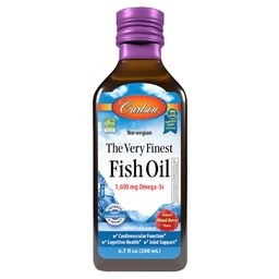 Carlson Väga parim kalaõli, 1600 mg Omega-3s, segatud marjamaitse, 200 ml - vedel Norra kalaõli, looduslikult püütud ja jätkusuutlikult hangitud