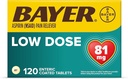 Bayer Aspirin Regimen , 81mg Enteric Coated Tablets, Pain Reliever/Fever Reducer, 120 Count