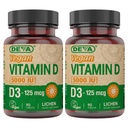 DEVA Vitamiin D3 5000 RÜ, päikesepaiste täiendus, 125 mcg Vegan D3, 90-Count pudel (pakk 2)