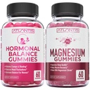 Hormonaalne tasakaal ja magneesiumkummid lihaskrampide jaoks, PMS Gummies Leevendavad puhitus ja meeleolu, magneesium aitab vältida krampe ja soodustab lihaste taastumist - 60 vegankummit pudeli kohta