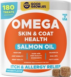 Omega 3 kalaõli koertele (180 Ct) - naha ja karva närimine - kuiv ja sügelev naha leevendamine + allergia tugi - läikivad mantlid - EPA & DHA rasvhapped - looduslikud lõheõli närid edendavad südant, puusa ja ühist tuge