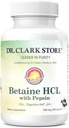 Dr Clark Betaine HCL täiendus koos Pepsiniga, 800 mg, 100 želatiinkapslit