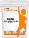 BulkSupplements.com GABA pulber - gamma aminovõihape, GABA lisand, aminohappe lisand - gluteenivaba, 750 mg serveerimise kohta, 500 g (1,1 naela) (pakk 1)