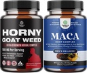 Bundle of Horny Goat Weed with Black Maca Root, Tongkat Ali, Saw Palmetto & Panax Ginseng Extract for Stamina & Energy ja Black Maca Root koos Siberi Ginseng Ashwagandha - meeste heaolu täiendus