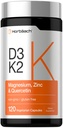 Horbäach Vitamiin D3 K2 | 5000 IU D3 | 120 kapslit | magneesiumi, tsingi ja kvertsetiiniga | taimetoitlane, mitte-GMO, gluteenivaba toidulisand