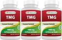 Parimad looduslikud TMG trimetüülglütsiin ( veevaba betaiinina) 1000 mg serveerimine - 120 kapslit - tervislik homotsüsteiini tase ja metüülimise tugi (120 loendit (3 pakendit))