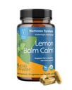 Herb Pharm Lemon Balm Calm Capsules: Calming Nervous System Support, Certified Organic Capsules with Lemon Balm Leaf Extract, Melatonin Free Relaxing Supplement, Vegan, 30 Day Supply, 60 Capsules*