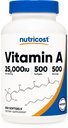 Nutricost Vitamin A 25000 IU, 500 Softgels, Non-GMO, Gluten Free
